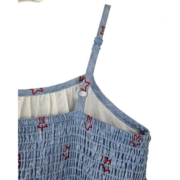 Cat & Jack Girls Blue Star Print Patriotic Sundress M (7/8) Sleeveless Party - Picture 7 of 10